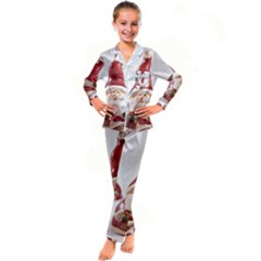 Christmas Figures 5 Kid s Satin Long Sleeve Pajamas Set by artworkshop