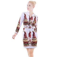 Christmas Figures 7 Button Long Sleeve Dress by artworkshop