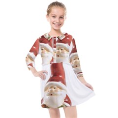 Christmas Figures 8 Kids  Quarter Sleeve Shirt Dress by artworkshop