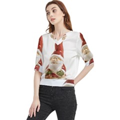 Christmas Figures 8 Quarter Sleeve Blouse