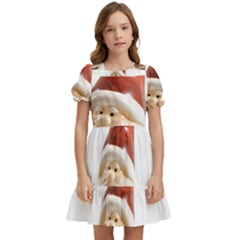 Christmas Figures 8 Kids  Puff Sleeved Dress by artworkshop