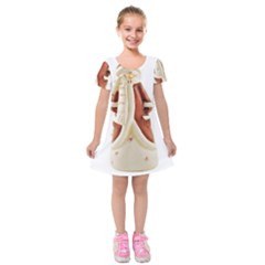 Christmas Figures 9 Kids  Short Sleeve Velvet Dress by artworkshop