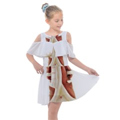 Christmas Figures 9 Kids  Shoulder Cutout Chiffon Dress by artworkshop