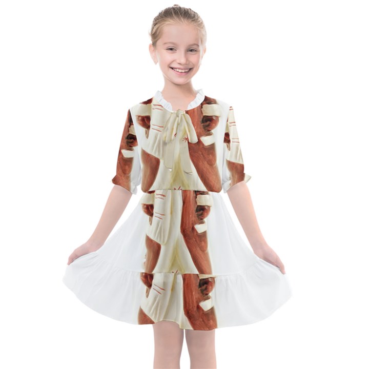 Christmas Figures 9 Kids  All Frills Chiffon Dress