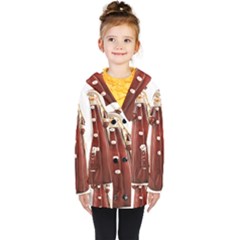 Christmas Figures 10 Kids  Double Breasted Button Coat