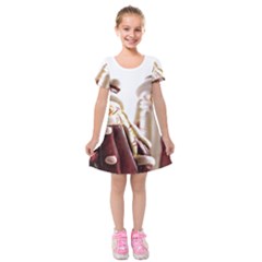 Christmas Figures 11 Kids  Short Sleeve Velvet Dress by artworkshop