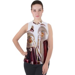 Christmas Figures 11 Mock Neck Chiffon Sleeveless Top by artworkshop