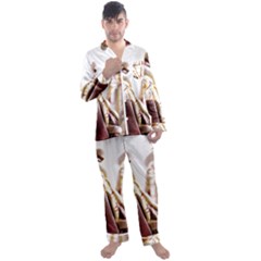 Christmas Figures 11 Men s Long Sleeve Satin Pajamas Set