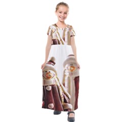 Christmas Figures 11 Kids  Short Sleeve Maxi Dress