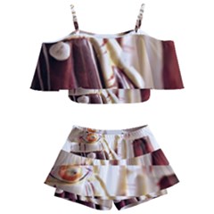 Christmas Figures 11 Kids  Off Shoulder Skirt Bikini