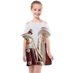 Christmas Figures 11 Kids  One Piece Chiffon Dress by artworkshop