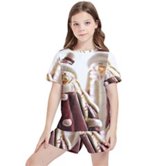 Christmas Figures 11 Kids  Tee And Sports Shorts Set by artworkshop