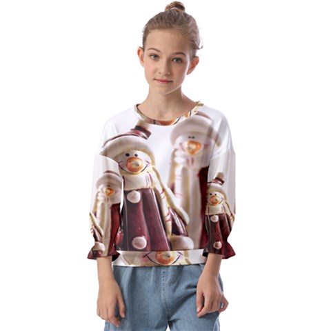 Christmas Figures 11 Kids  Cuff Sleeve Top by artworkshop