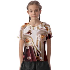 Christmas Figures 11 Kids  Frill Chiffon Blouse