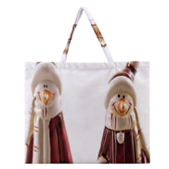 Christmas Figures Zipper Large Tote Bag by artworkshop