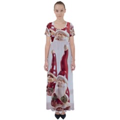 Christmas Figures4 High Waist Short Sleeve Maxi Dress by artworkshop