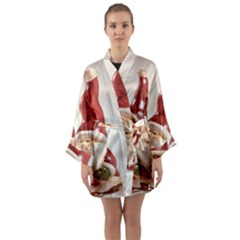 Christmas Figures4 Long Sleeve Satin Kimono by artworkshop