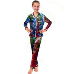 Christmas Ornaments Kid s Satin Long Sleeve Pajamas Set by artworkshop