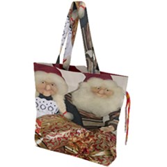 Christmas Puppets Drawstring Tote Bag by artworkshop