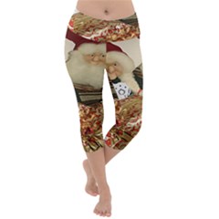 Christmas Puppets Lightweight Velour Capri Yoga Leggings