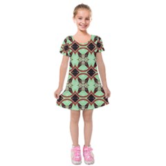 Christmas Stars Kids  Short Sleeve Velvet Dress