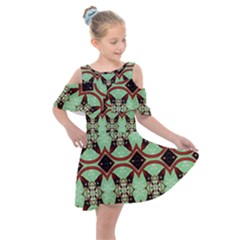 Christmas Stars Kids  Shoulder Cutout Chiffon Dress by artworkshop