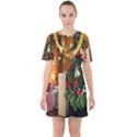 Christmas Tree And Presents Sixties Short Sleeve Mini Dress View1