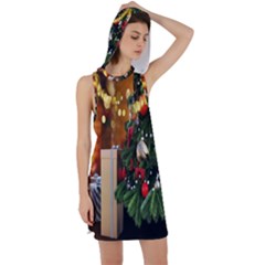 Christmas Tree And Presents Racer Back Hoodie Dress by artworkshop