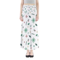 Christmass Theme Full Length Maxi Skirt by artworkshop