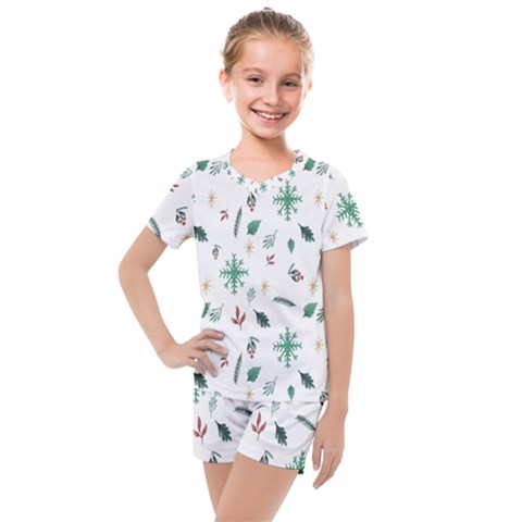 Christmass Theme Kids  Mesh Tee And Shorts Set by artworkshop