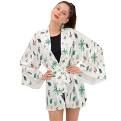 Christmass Theme Long Sleeve Kimono by artworkshop