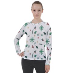 Christmass Theme Women s Pique Long Sleeve Tee