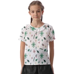 Christmass Theme Kids  Frill Chiffon Blouse by artworkshop