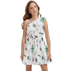 Christmass Theme Kids  One Shoulder Party Dress by artworkshop