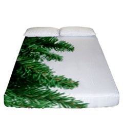 Green Christmas Tree Border Fitted Sheet (king Size) by artworkshop