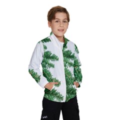 Green Christmas Tree Border Kids  Windbreaker by artworkshop