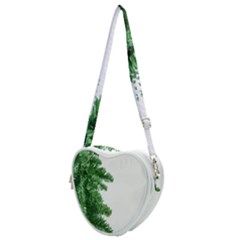 Green Christmas Tree Border Heart Shoulder Bag by artworkshop