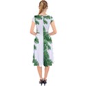 Green Christmas Tree Border Cap Sleeve Front Wrap Midi Dress View2