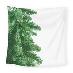 Green Christmas Tree Border Square Tapestry (large) by artworkshop