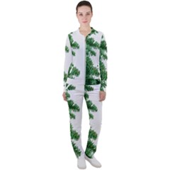 Green Christmas Tree Border Casual Jacket And Pants Set by artworkshop