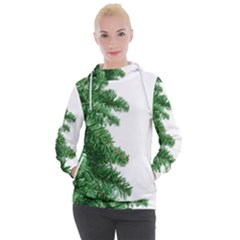 Green Christmas Tree Border Women s Hooded Pullover by artworkshop