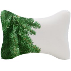 Green Christmas Tree Border Seat Head Rest Cushion by artworkshop