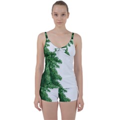 Green Christmas Tree Border Tie Front Two Piece Tankini by artworkshop