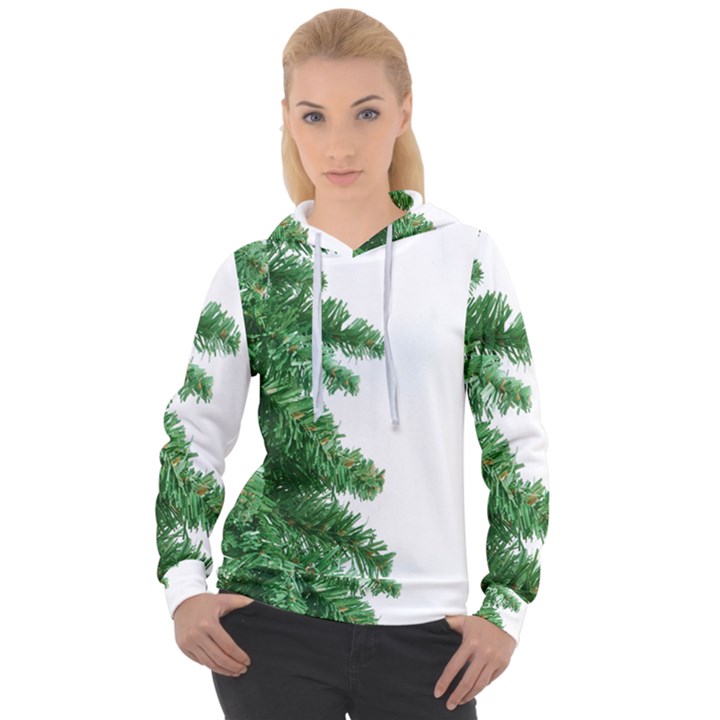 Green Christmas Tree Border Women s Overhead Hoodie