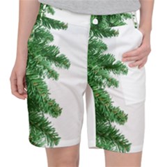 Green Christmas Tree Border Pocket Shorts by artworkshop