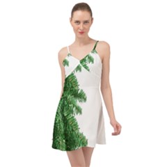 Green Christmas Tree Border Summer Time Chiffon Dress by artworkshop