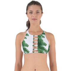 Green Christmas Tree Border Perfectly Cut Out Bikini Top by artworkshop