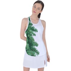 Green Christmas Tree Border Racer Back Mesh Tank Top by artworkshop