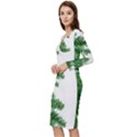 Green Christmas Tree Border Long Sleeve V-Neck Bodycon Dress  View2