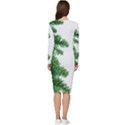 Green Christmas Tree Border Long Sleeve V-Neck Bodycon Dress  View4